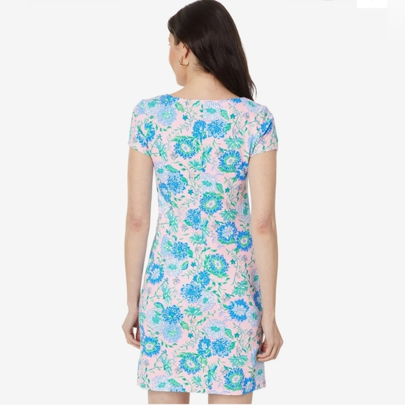 Lilly Pulitzer Women's Sophiletta Dress Cay To My Heart UPF 50+ Blue & Pink Sz M - Picture 3 of 13